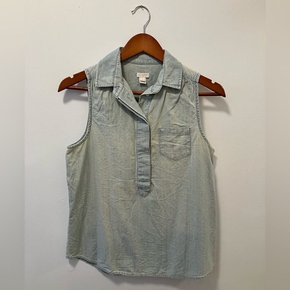 JCrew Chambray Button-Up Tank